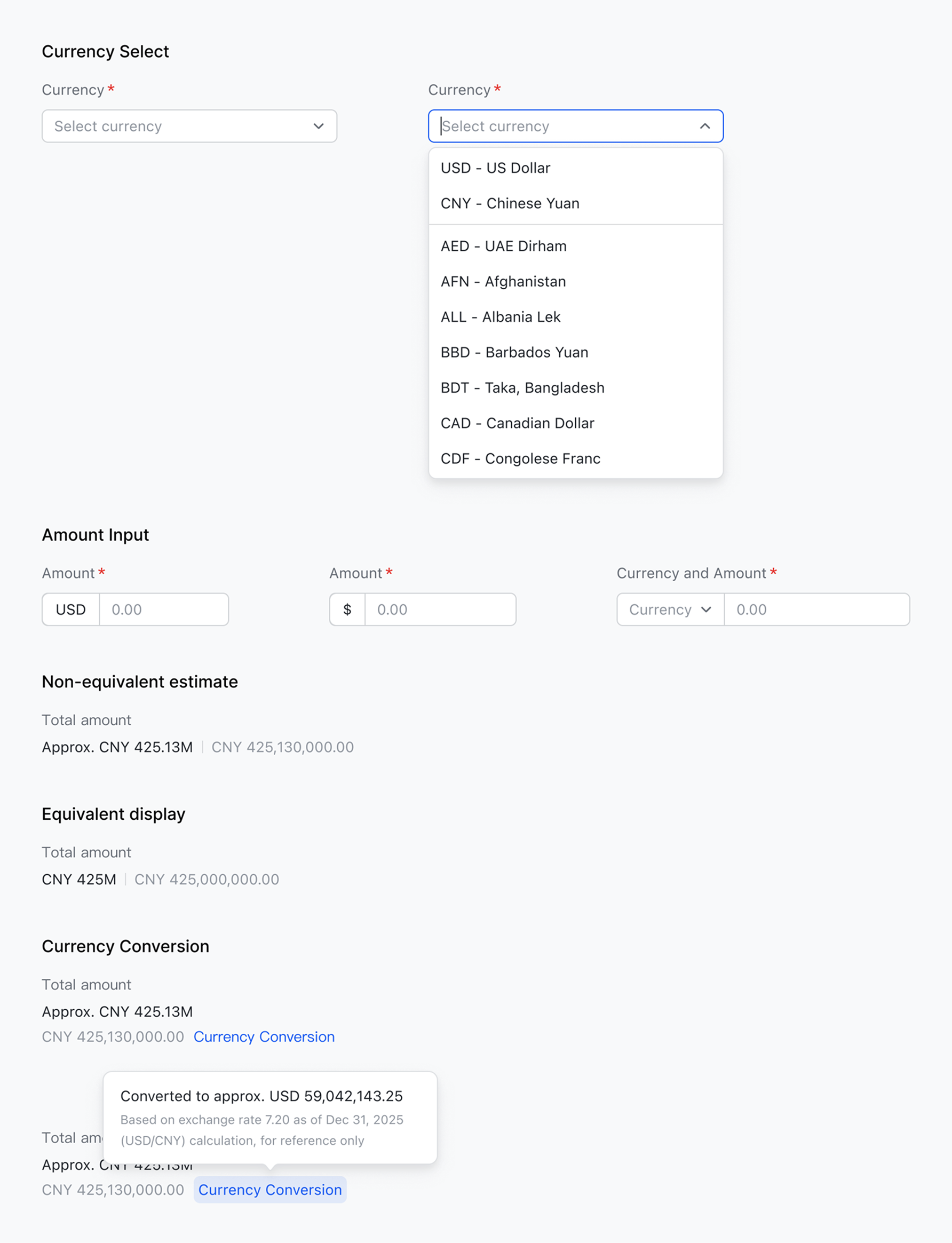 Components and patterns for money workflows