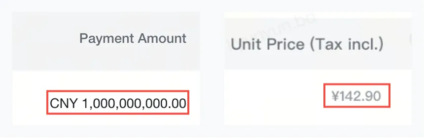 Mixed currency format