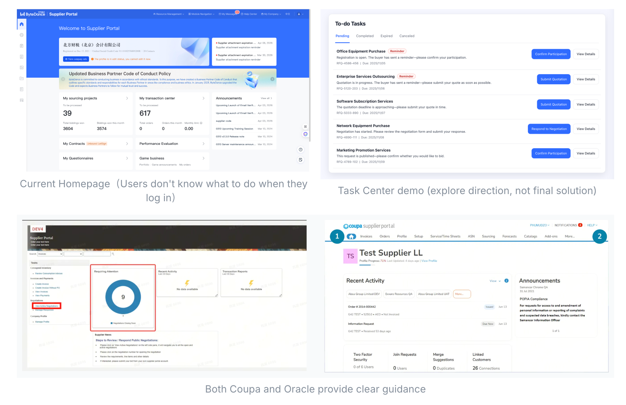 Task Center demo with Coupa and Oracle references