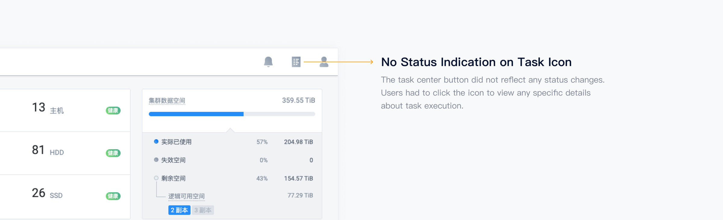 Old static Task Center icon with no status indication
