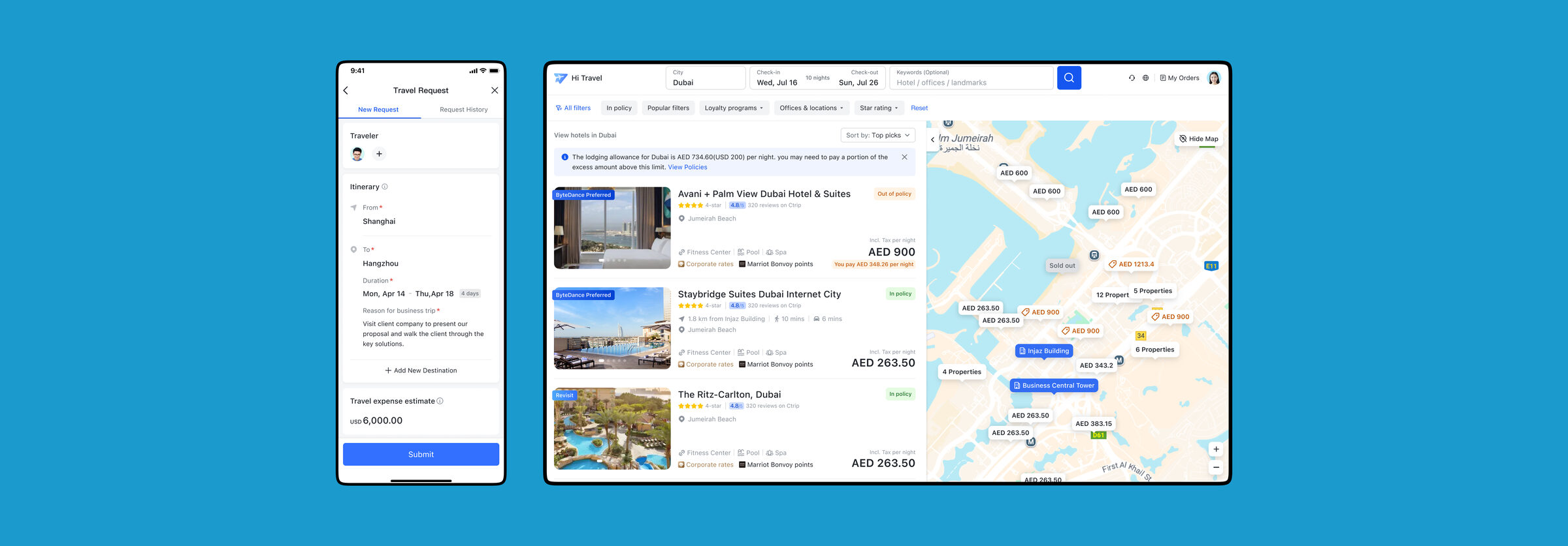 Business Travel Initiatives Across Mobile & Web